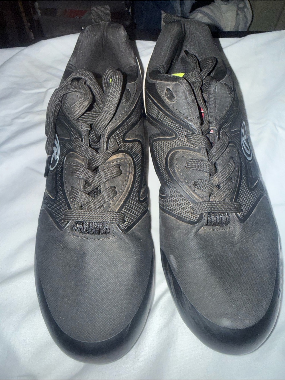 Rawlings Raptor Baseball Cleats Black Youth Size 7D Molded Cleats